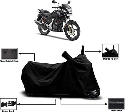 Amexride Two Wheeler Cover for Hero(CBZ, Black)