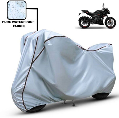 Delphinium Waterproof Two Wheeler Cover for Bajaj(Pulsar N160, Silver, Black)