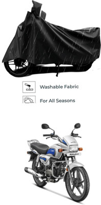 RAQTRO Waterproof Two Wheeler Cover for Hero(Splendor Plus, Black)