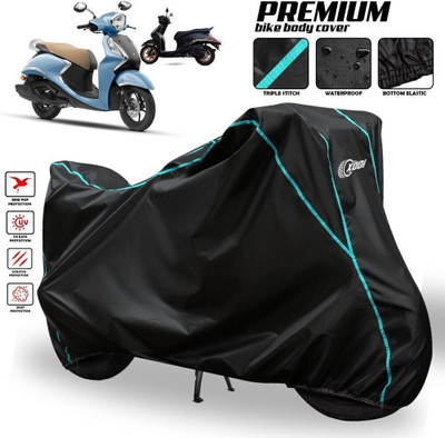 AutoGalaxy Waterproof Two Wheeler Cover for Yamaha(Fascino, Black, Blue, Multicolor)