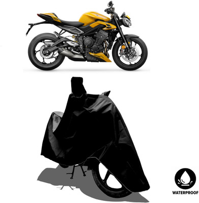 Amexride Waterproof Two Wheeler Cover for Triumph(Street Triple RS, Black)