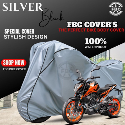 FBC Waterproof Two Wheeler Cover for KTM(Duke 200, Silver)