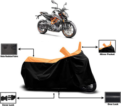 Amexride Two Wheeler Cover for KTM(250 Duke BS6, Orange)