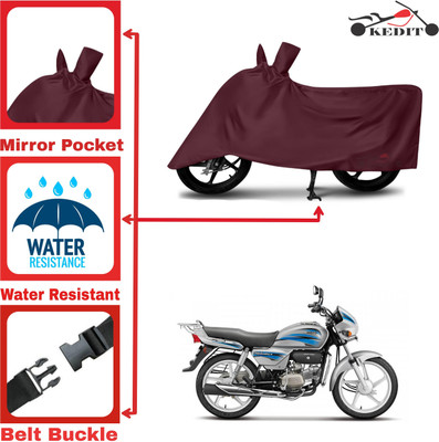 KEDIT Two Wheeler Cover for Hero(Splendor Plus, Maroon)
