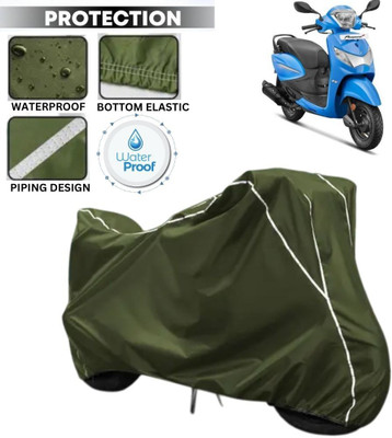 kerwa Waterproof Two Wheeler Cover for Hero(Pleasure, Green, White)