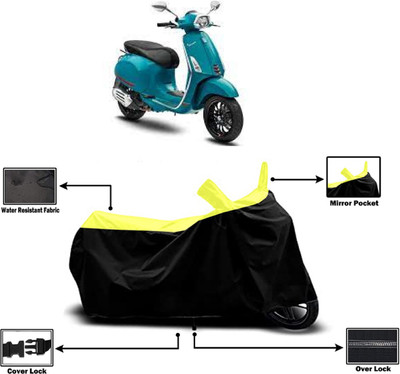 Amexride Two Wheeler Cover for Piaggio(Vespa, Yellow)