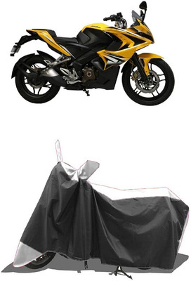 SUGASHRI Waterproof Two Wheeler Cover for Bajaj(Pulsar SS400, White, Black)