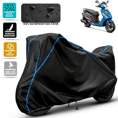 Amikan Waterproof Two Wheeler Cover for Hero(Maestro Edge, Black, Blue)