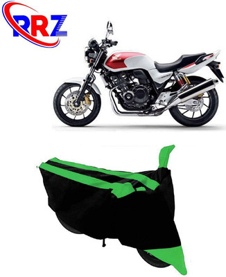 RRZ Waterproof Two Wheeler Cover for Honda(CB 400, Black, Green)
