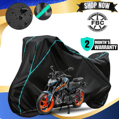 AutoGalaxy Waterproof Two Wheeler Cover for KTM(125 Duke BS6, Black, Blue)