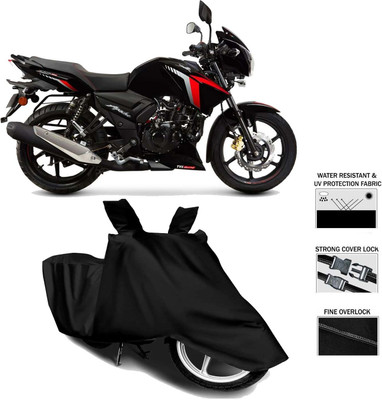 FabAuto Waterproof Two Wheeler Cover for TVS(Apache RTR 160, Black)