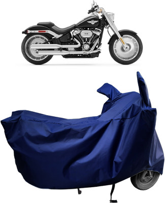 Amexride Two Wheeler Cover for Harley Davidson(Fat Boy, Blue)