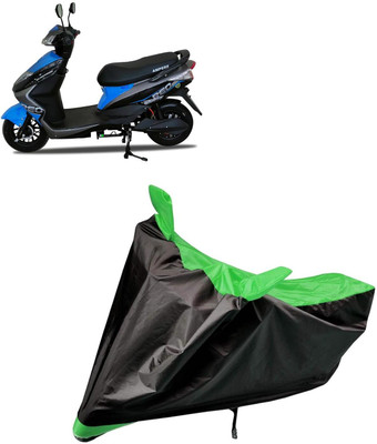 aksmit Two Wheeler Cover for Ampere(Black, Green)