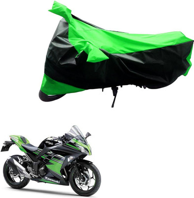 Mdstar Waterproof Two Wheeler Cover for Kawasaki(Ninja, Black, Green)