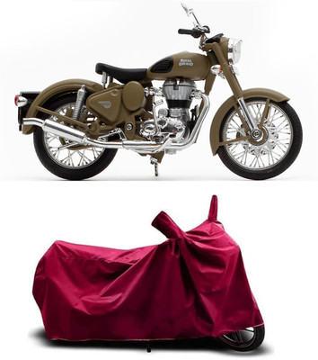 Coxtor Waterproof Two Wheeler Cover for Royal Enfield(Classic Desert Storm, Maroon)