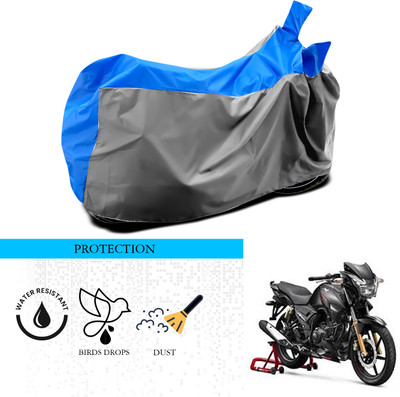 ANTHUB Waterproof Two Wheeler Cover for TVS(Apache 150, Grey, Blue)