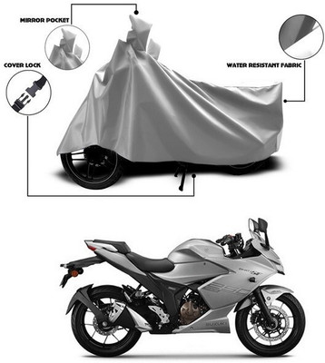 ANTHUB Two Wheeler Cover for Suzuki(Gixxer SF, Silver)