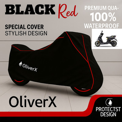 OliverX Waterproof Two Wheeler Cover for Ather(450, Black, Red)