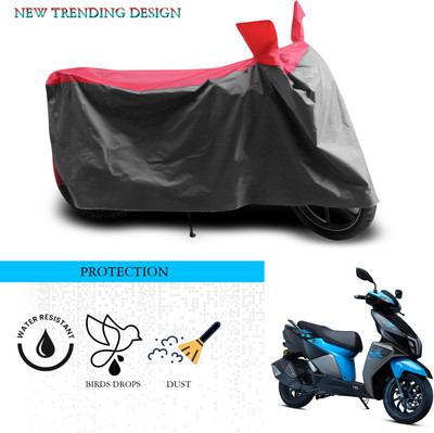 ANTHUB Waterproof Two Wheeler Cover for TVS(NTORQ, Grey, Red)