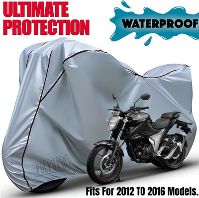 POLYMAXX Waterproof Two Wheeler Cover for Suzuki(Gixxer, Silver, Black)