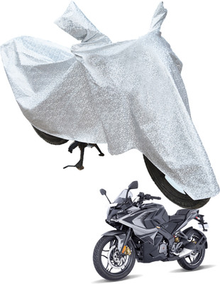 RiderShine Waterproof Two Wheeler Cover for Bajaj(Pulsar SS400, Silver)