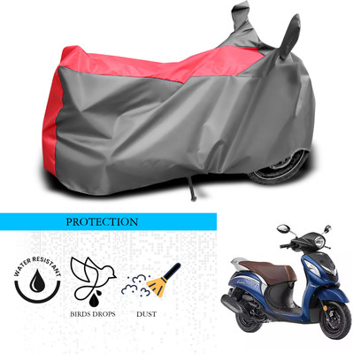 ANTHUB Waterproof Two Wheeler Cover for Yamaha(Fascino, Grey, Red)