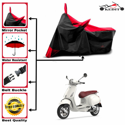 AASHTIK MART Two Wheeler Cover for Vespa(Vespa SXL 150, Red, Black)