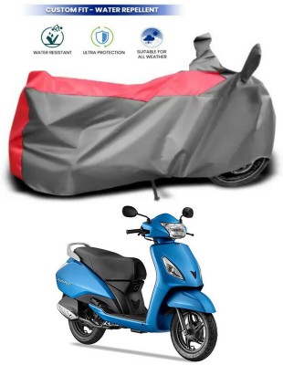 Genipap Two Wheeler Cover for TVS(Jupiter, Red, Grey)