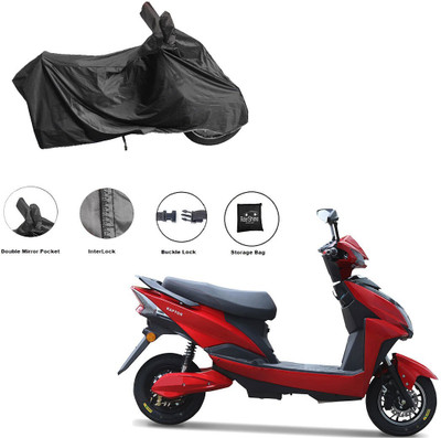 RiderShine Waterproof Two Wheeler Cover for Techo Electra(Raptor, Black)