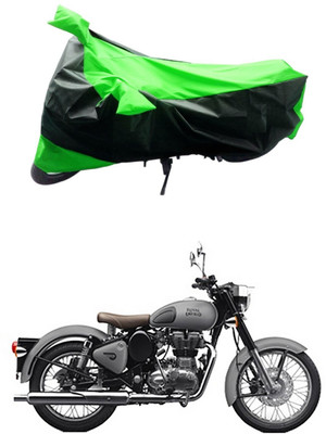 MMSSTAR Waterproof Two Wheeler Cover for Royal Enfield(Classic Gunmetal, Green, Black)