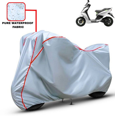 Delphinium Waterproof Two Wheeler Cover for Ather(450 X, Silver, Red)