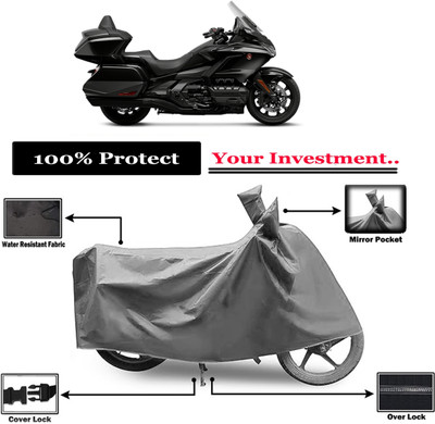 Amexride Two Wheeler Cover for Honda(Gold Wing, Grey)
