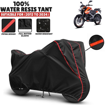 Mwiss Waterproof Two Wheeler Cover for Bajaj(Pulsar NS125, Black, Red)