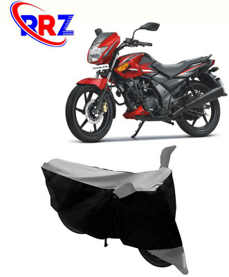 RRZ Waterproof Two Wheeler Cover for TVS(Flame SR125, Black, Grey)