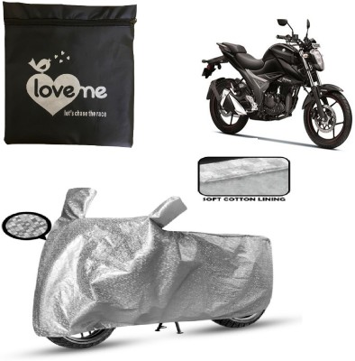 Love Me Two Wheeler Cover for Suzuki(Gixxer, Silver)