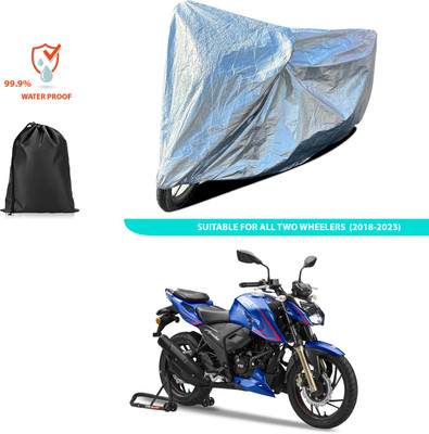 CODOKI Waterproof Two Wheeler Cover for TVS(Apache RTR 200 4V, Silver)