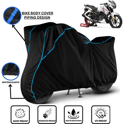 LE PRA Waterproof Two Wheeler Cover for TVS(Apache RTR 180, Black, Blue)