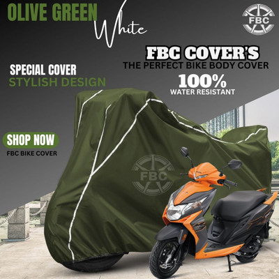 FBC Waterproof Two Wheeler Cover for Honda(Dio, White)