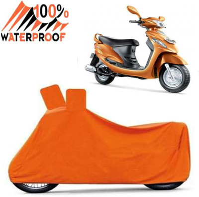 ROYAL AUTO MART Waterproof Two Wheeler Cover for Mahindra(Rodeo RZ, Orange)
