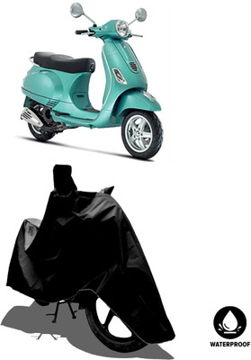 Amexride Waterproof Two Wheeler Cover for Piaggio(Vespa LX, Black)