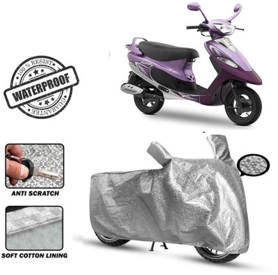 Autoinnovation Waterproof Two Wheeler Cover for TVS(Scooty Pep Plus, Silver)