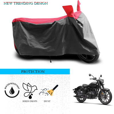 ANTHUB Waterproof Two Wheeler Cover for Royal Enfield(Classic 350, Grey, Red)
