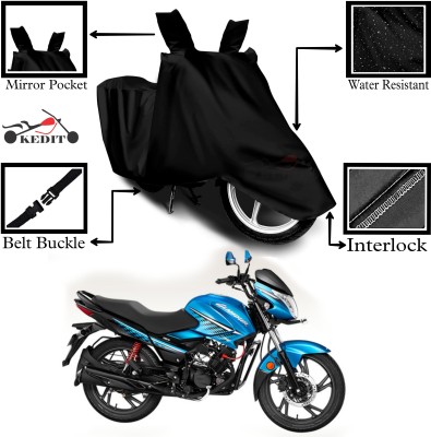 KEDIT Two Wheeler Cover for Universal For Bike(Glamour FI, Black)