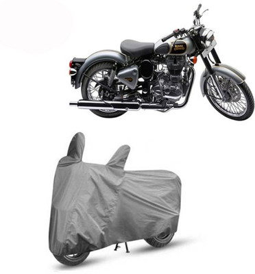DeepShakshi AUTOMOTIVE Waterproof Two Wheeler Cover for Royal Enfield(Classic 500, Grey)