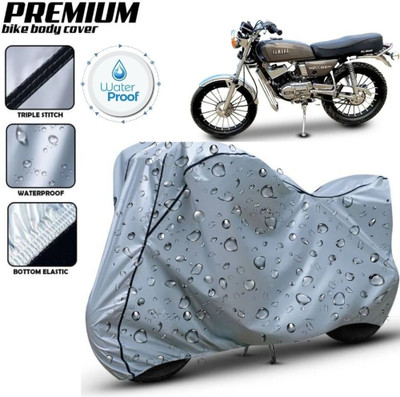 Delphinium Waterproof Two Wheeler Cover for Yamaha(RX 100, Silver, Black)