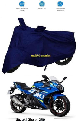 maddy's creation Waterproof Two Wheeler Cover for Suzuki(Gixxer 250, Blue)