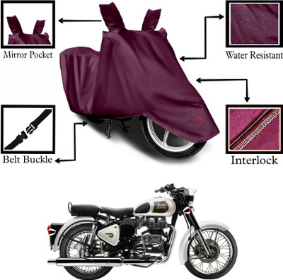 DeepShakshi AUTOMOTIVE Two Wheeler Cover for Royal Enfield(Classic Desert Storm, Maroon)