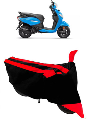 HEMSKAR Two Wheeler Cover for Hero(Pleasure Plus, Black, Red)
