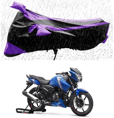 AUTOGARH Two Wheeler Cover for TVS(Apache RTR 160, Black, Purple)