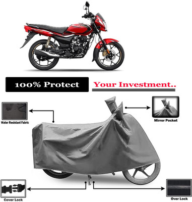 Amexride Two Wheeler Cover for Bajaj(Platina 110, Grey)